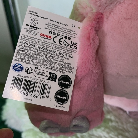 My melody bunny in a Pink Unicorn Plush Toy NWT - Picture 7 of 8